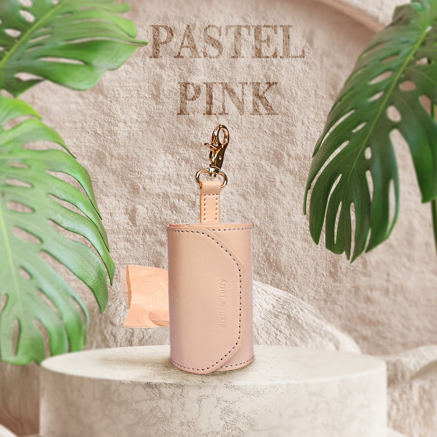 Designer Poop Bag Holder -Pastel Pink