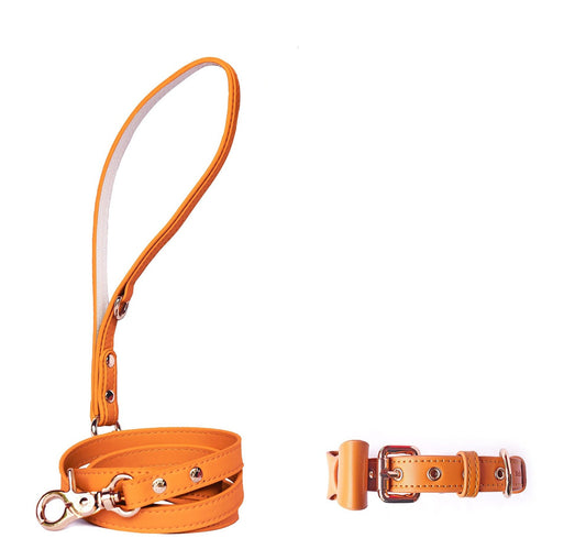 Designer Collar, Bow tie & Leash Set -Burnt Orange