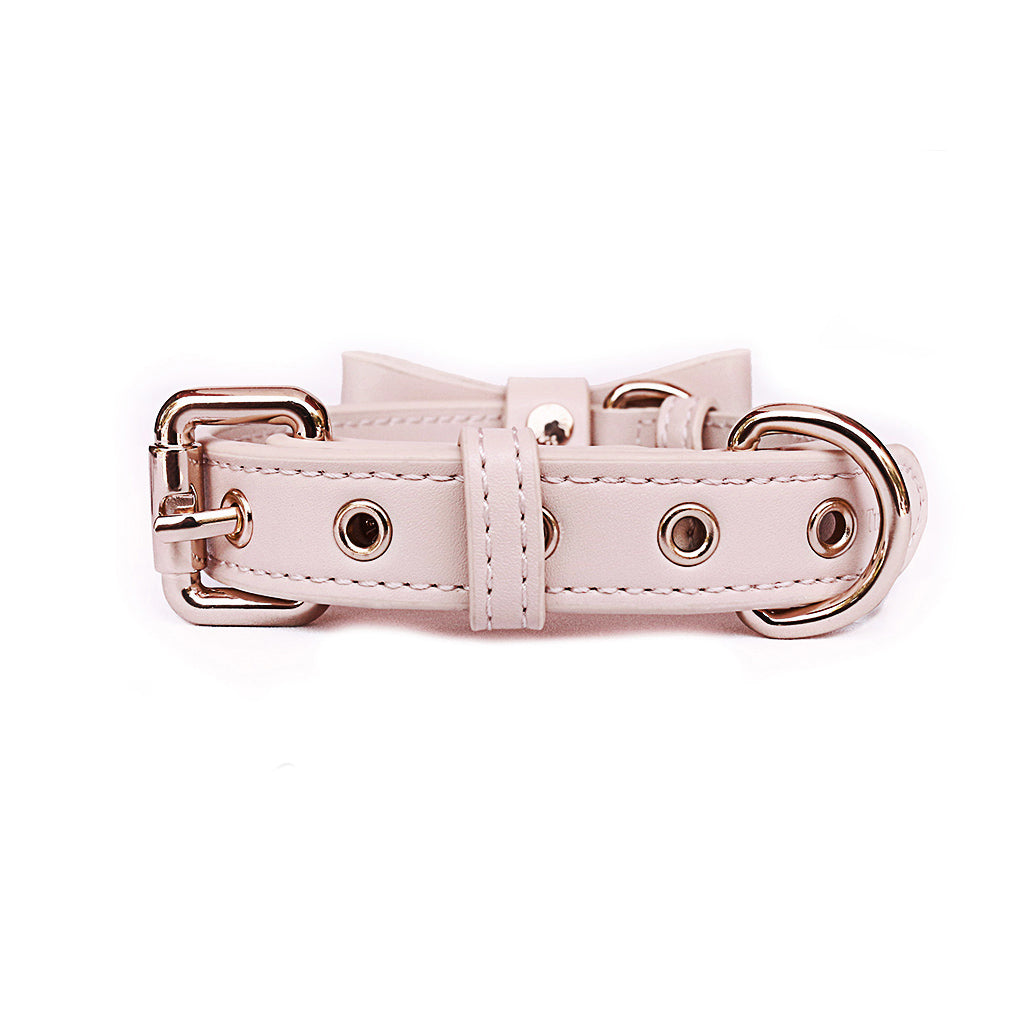 Luxury Dog Collar with bow tie-Pastel Pink